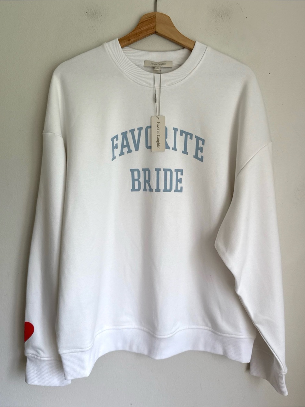 NWT Favorite Daughter Favorite Bride Boyfriend Sweatshirt in White - Picture 10 of 14